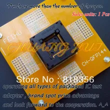 CH-QFP144 Test Socket QFP144 TQFP144 IC SOCKET Pitch:0.4mm IC234-1444-053