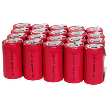 

30PCS/lot Sub C SC 1.2V 1800mAh Ni-Cd Ni Cd Rechargeable Battery Batteries White color Free shipping