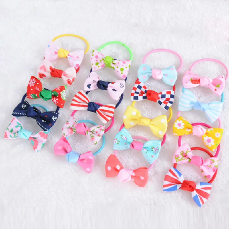 

20/PCS Mix Color Mini Bow Barrettes Sweet Girls Stripe Solid Dot Hair Clips Kids Hairpins Hair Ring Accessories for Girls