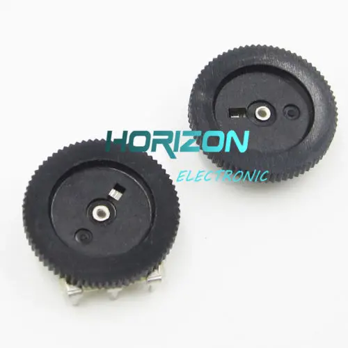 

5PCS B103 10K Ohm 3-Pin Single Linear Dial Wheel 16mm x 2mm Potentiometer