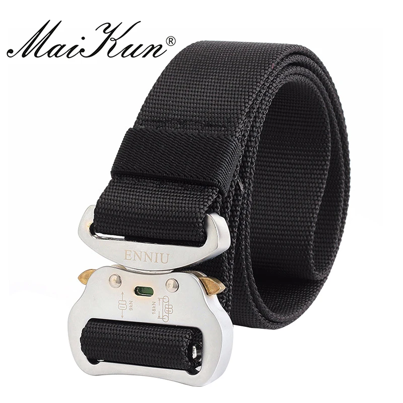 Maikun Nylon Belts for Men Military Tactical Outdoor Men's Belt Male Metal Buckle Belt Male 4.2CM