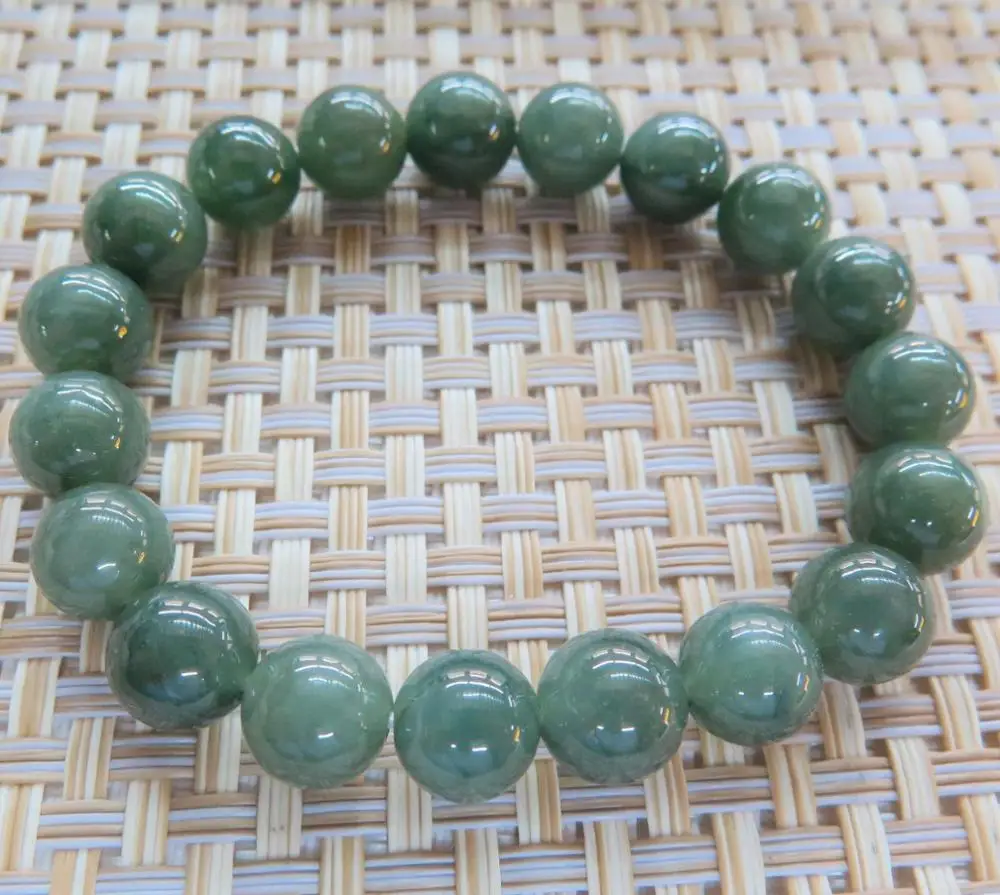 Новый ранг A Jadeite нефритовый бисер 10 мм зеленый Ссылка для мужчин и женщин