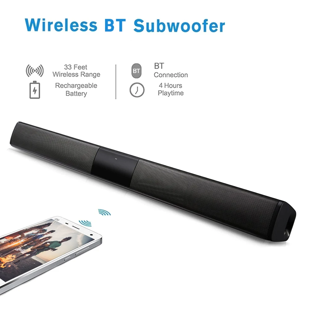 Портативная беспроводная звуковая панель Bluetooth Колонка BT 4 2 3D с супер басами