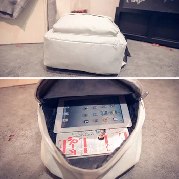 

Women Lady Student Backpack School Bag Zipper Cat Pattern Canvas For Books Mobile Phone MSJ99