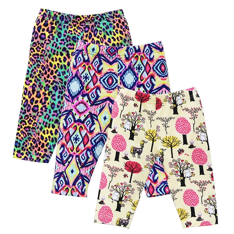 Girls Autumn Legging Cotton Pants 3 pcs/lot Knee Length Pants Capris Baby Clothes Child Kids Clothing Little Q