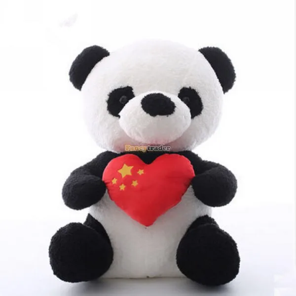 80 см супер прекрасный гигантские китайские панды плюшевые куклы Мягкая панда игрушка с любовью сердце Красный Бесплатная доставка