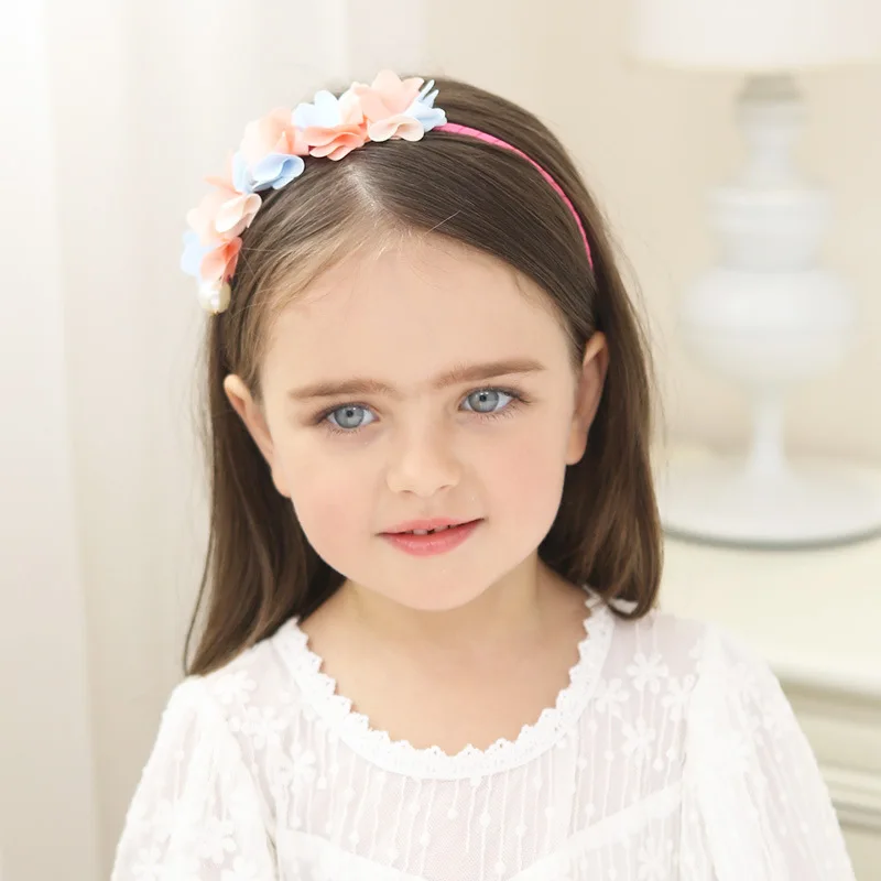 10 шт./лот Люкс Весна цветок тиаре Hairband Light Цвет Феи для девочек в цветочек голубой венок Sweet girl бандана на каждый день подарок для детской вечеринки