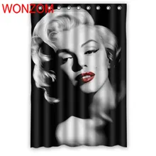 WONZOM Polyester Fabric Bath Curtain Sexy Goddess Waterproof Shower Curtain Bathroom Decor 3D Marilyn Monroe Decoration marilyn monroe print shower curtain with hook 12pcs