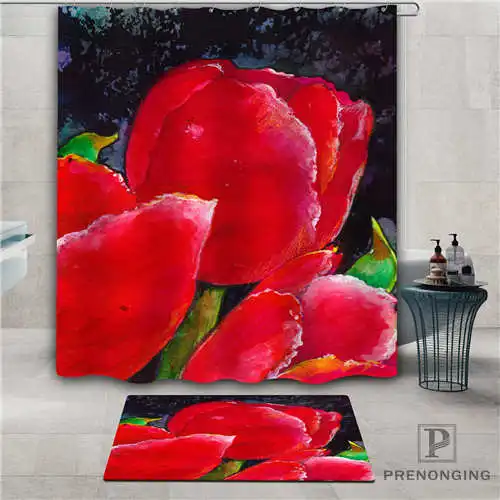 Shower Curtain Пользовательские красочные-тюльпаны(1) водонепроницаемый занавески для душа коврик для дома Ванна Ткань полиэстер для ванной разные размеры#-1-05-42 - Цвет: Shower Curtain