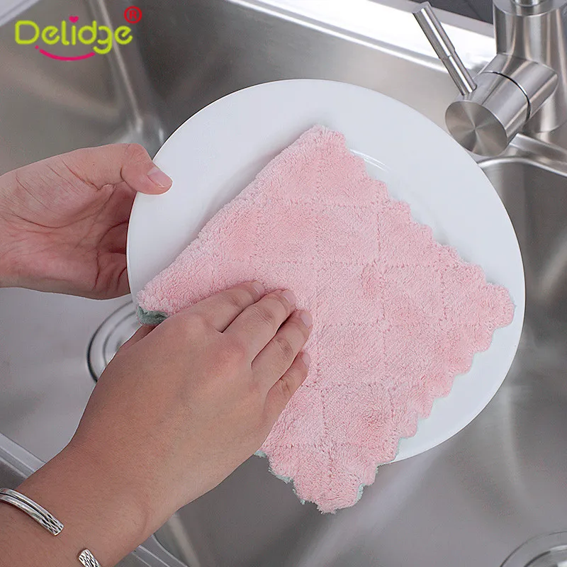 Delidge 1 шт. салфетка из микрофибры тряпки для бытовой чистки кухонное полотенце