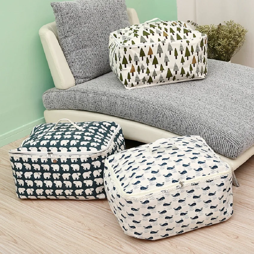4 colour Large Quilt storage box diablement fort abric Folding