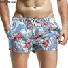 SEOBEAN Summer Style Seaside Men Beach Shorts Men Quick Dry Polyester Fabrics Beachwear Men's Board Shorts Trunks Print Shorts 1