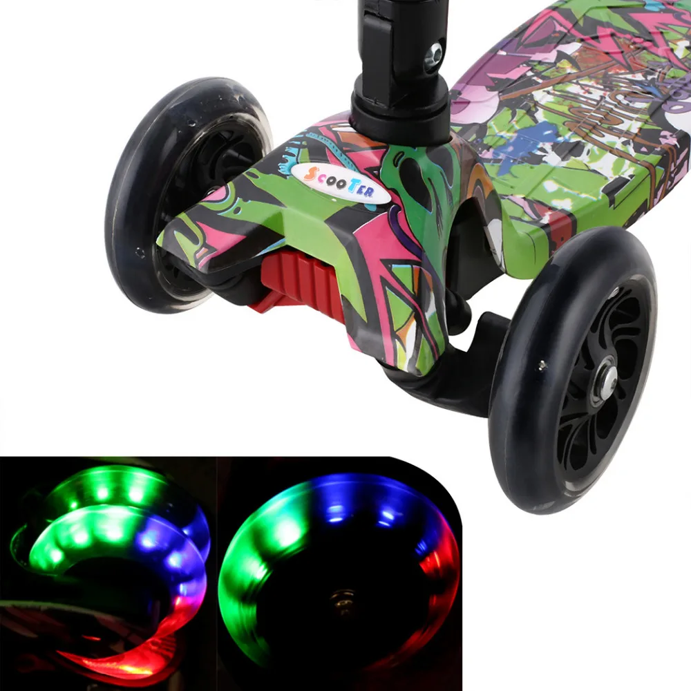 ANCHEER Mini Children Kick Scooter LED Lamp PU 3 Wheels LED Bicycle Outdoor Aluminum Sport Bodybuilding Scooter For Child ANCHEER Mini Children Kick Scooter LED Lamp PU 3 Wheels LED Bicycle Outdoor Aluminum Sport Bodybuilding Scooter For Child