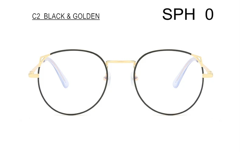 SUMONDY Рецептурные очки для близорукости SPH от 0 до 6,0 женщин мужчин изысканные кошачьи очки для близоруких конечного продукта UF54 - Frame Color: BLACK/GOLDEN (0)