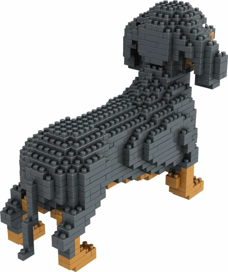 Монтажные блоки модель животного игрушка-корги собака мини блок такса Алмазные Кирпичи Шнауцер детские подарки Рождественский подарок Pet Shop