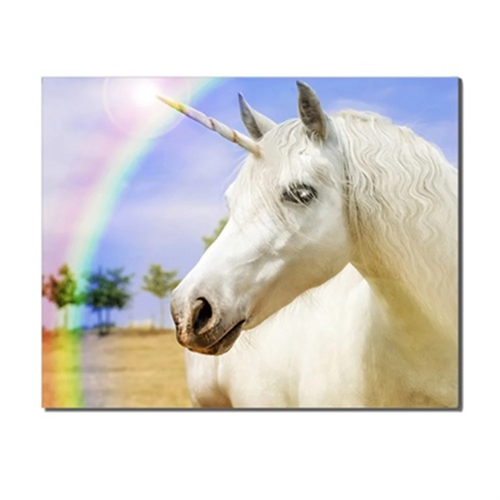 

Laeacco Rainbow Unicorn Nordic Fashion Posters Pictures Wall Art Canvas Paintings Prints Decoration For Living Room Bedroom