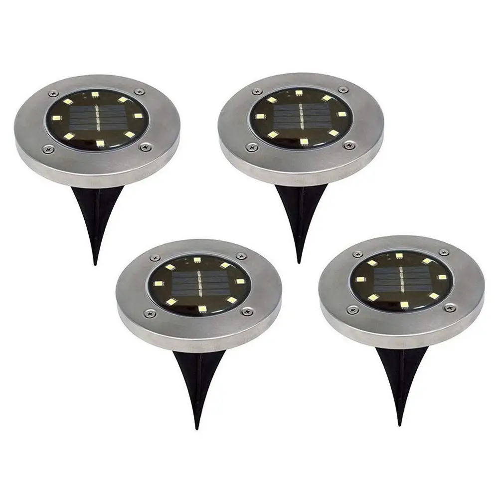 Kopen Zonne energie Grond Licht IP65 Waterdichte Tuin Pathway Deck Verlichting Met 8 LEDs Solar Lamp voor Thuis Yard Oprit Gazon road