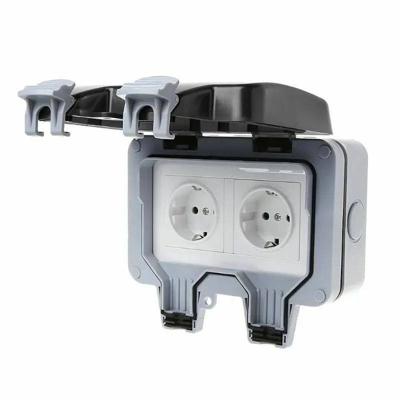 

Single /Single Ports Switch Socket Outdoor Single/Double Bathroom Home Gardens Outlet Tool Parts