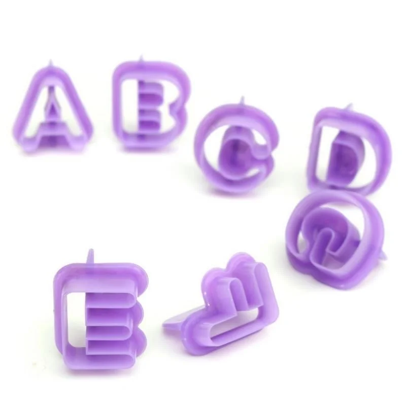 40Pcs Alphabet Number Character Letter Cookie Cutter Fondant Cake Biscuit Baking Mould DIY Cake Decorating Tools with Handle