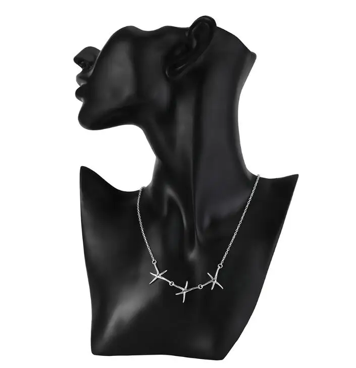 Серебряное великолепное очаровательное модное очаровательное свадебное женское ожерелье в форме сердца, благородное роскошное 18 дюймовое серебряное ювелирное изделие, N270 - Окраска металла: N124
