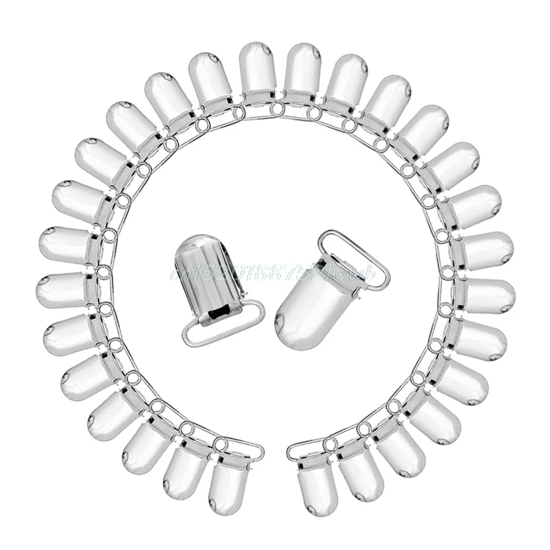 30 шт. детские металлические держатель Вставить Соски тона чулок Зажимы варежки Серебряный # T026