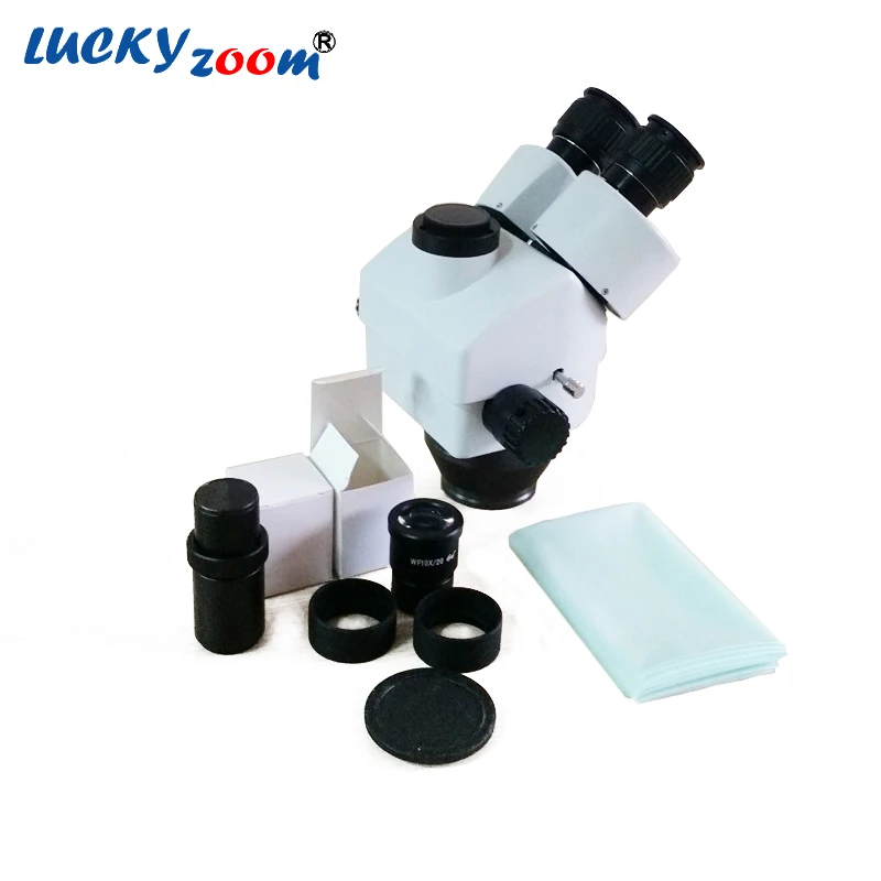 Lucky Zoom Brand 3.5X-90X Trinocular Zoom Stereo Microscope Head SZM2.0X & SZM0.5X Microscope Accessories