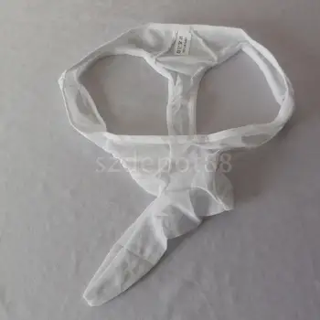 

Sexy Men's See Through Lace Pouch Underwear Mini Brifes White