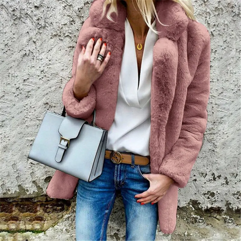 

Women Fleece Sweater Coats Fluffy Fake Fur Teddy Fleece Cardigan Autumn Winter Warm Wear 2019 High Quality Sherpa Sweaters
