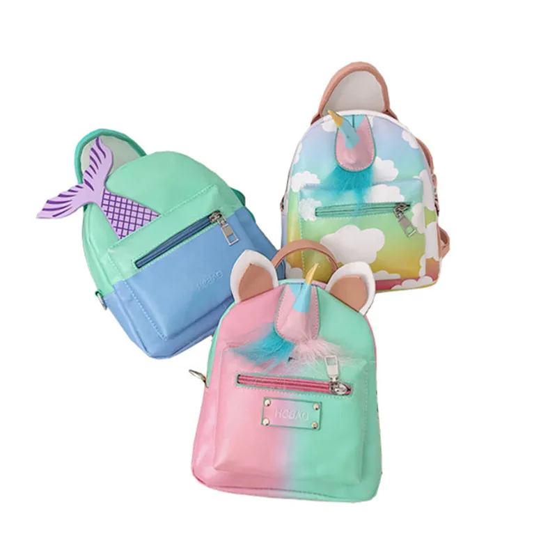 

2019 Hot Sale Rainbow Unicorn Mermaid Design Women Cute Backpack Unicorn Mini Backpack Mochila Feminina Girl Kawaii Beach Bag