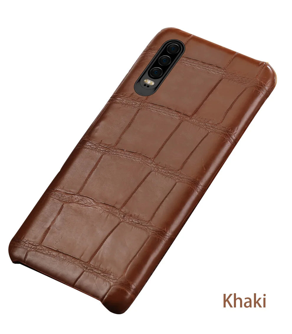 Couro de Crocodilo Natural para Huawei Case de Telefone de Couro para Huawei Capa de Proteção de Queda High-end Lite P20 P30 Pro P10 14 Meia-embrulhado Casos