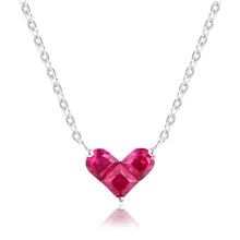 RYOUCUTE Мода 925 пробы Серебряное Ювелирное Украшение, длинная цепочка из корейского красного Подвески в виде сердца для Для женщин свадебные Kolye в стиле Collares Bijoux(украшения своими руками