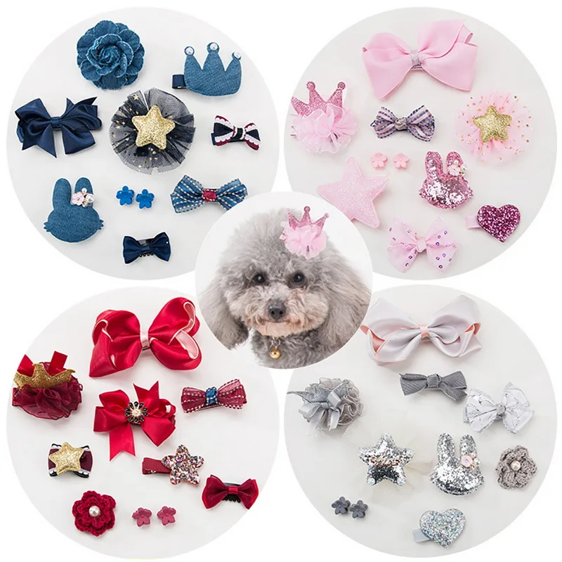 

Hoomall 10PCs Fashion Lovely Dog Cat Hair Clips Sweety Bowknot Hair Decor For Puppy Kitten Home Cute Love Pet Grooming Supplies