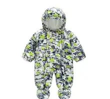 Cute Winter Baby Rompers Infant Baby Clothes Kids Long Sleeve Hooded Printing Jumpsuit Boys Girls Warm