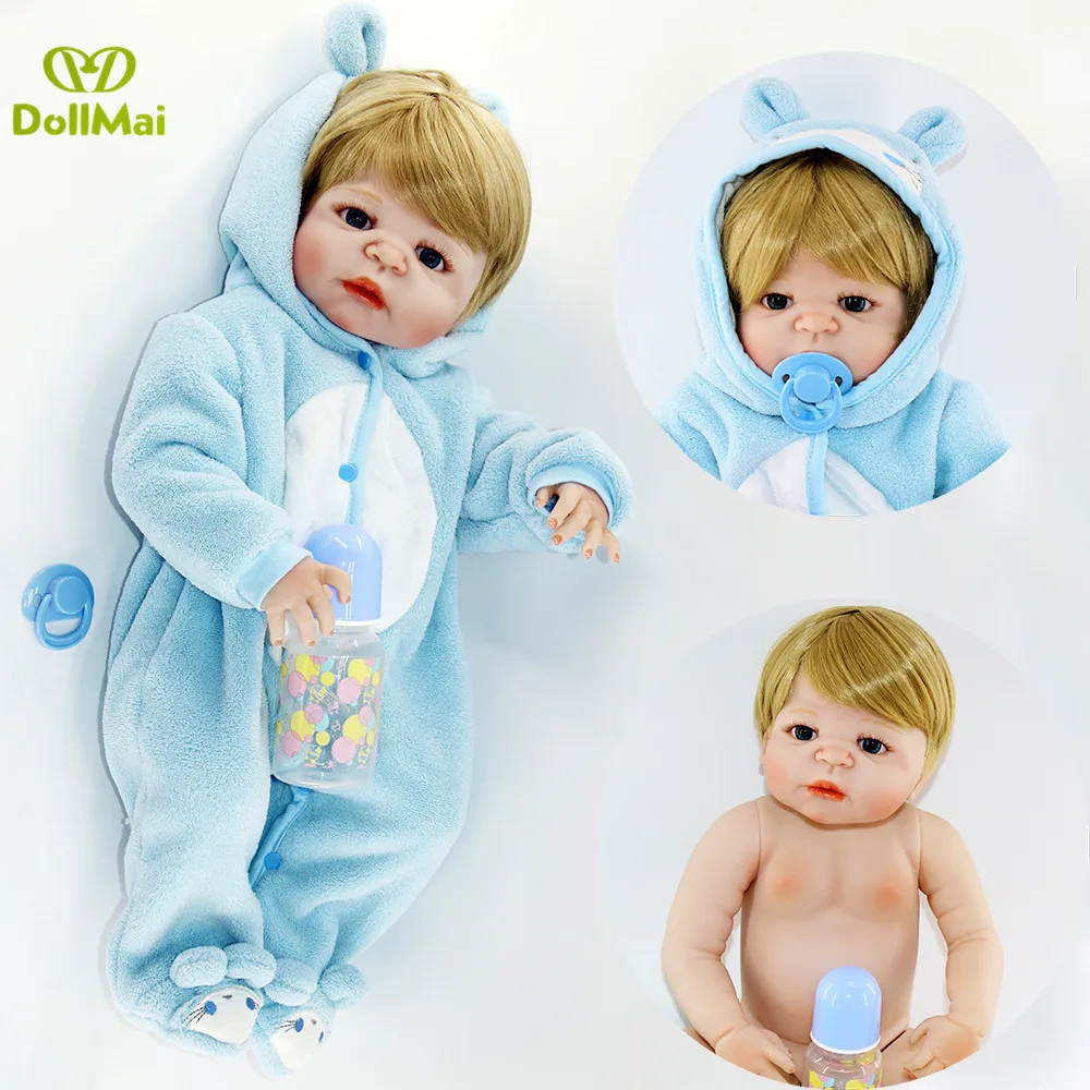 Bebe Кукла реборн 55 см всего тела силикона reborn baby doll игрушки Реалистичные для