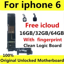 Оригинальная разблокированная материнская плата для iphone 6 с сенсорным ID/без Touch ID, для iphone 6 логические платы, 16 ГБ/32 ГБ/64 ГБ