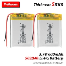 Rechargeable Polymer battery 600 mah 3.7 V 503040 Li-ion battery Cells for smart home dvr,GPS,mp3,mp4,DVD power bank,speaker Rechargeable Polymer battery 600 mah 3.7 V 503040 Li-ion battery Cells for smart home dvr,GPS,mp3,mp4,DVD power bank,speaker