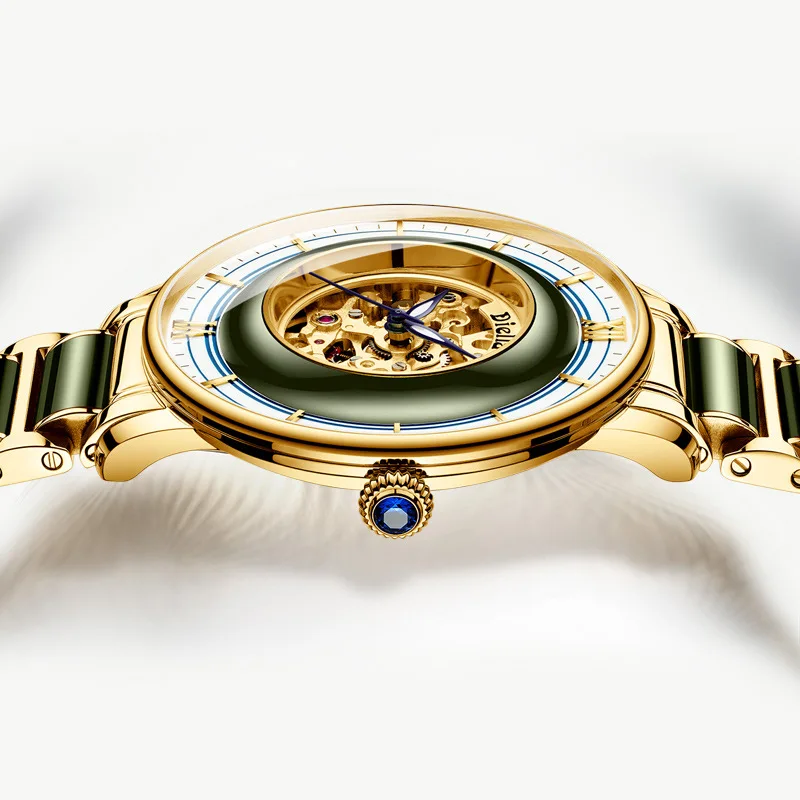 Новинка 2019 Роскошные мужские часы с нефритом Брендовые шедевр механические