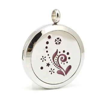 

Stainless Steel Lovely Plant Perfume Pendant Aromatherapy Essential Oils Diffuser Pendant Locket Necklace