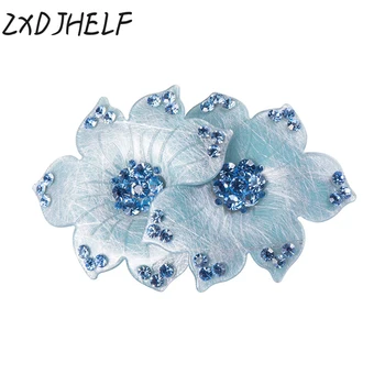 

ZXDJHELF Women Headwear Accessories Fashion Vintage Acrylic Camellia Flower Barrettes Luxury Crystals Hair Clip For Girls F131