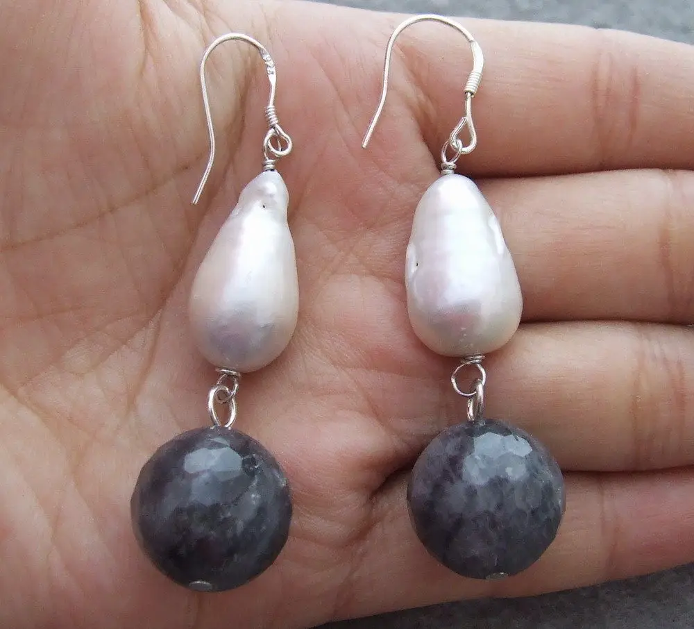 

hot sell new - 1324 Pearl&Cloudy Quartz Earrings