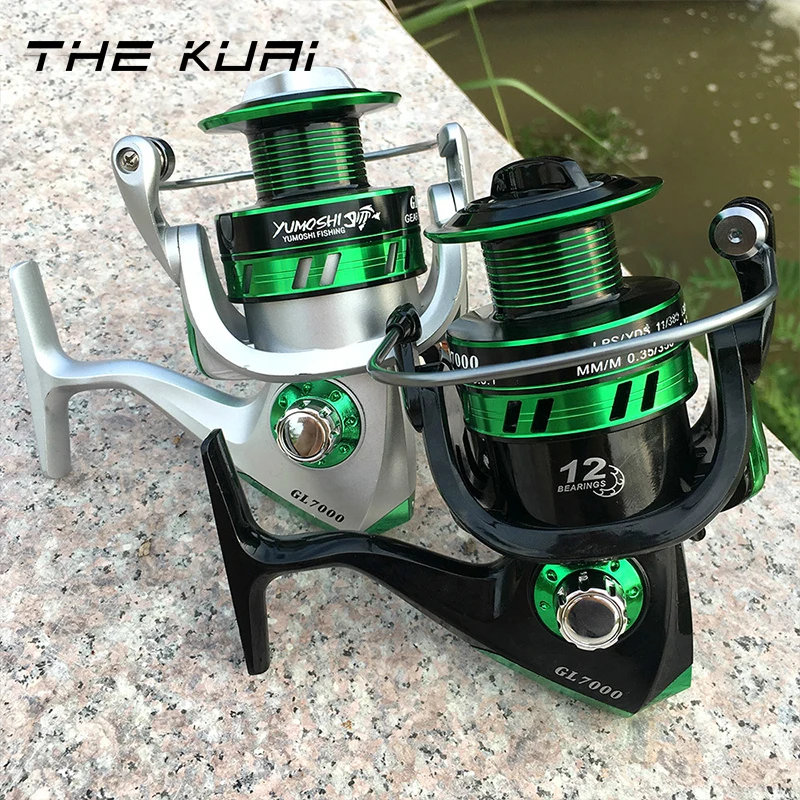 

THEKUAI 12BB Ball Bearings Spinning Fishing Reel GL 5.5:1 Right/Left Metal Spool Fishing Tackle