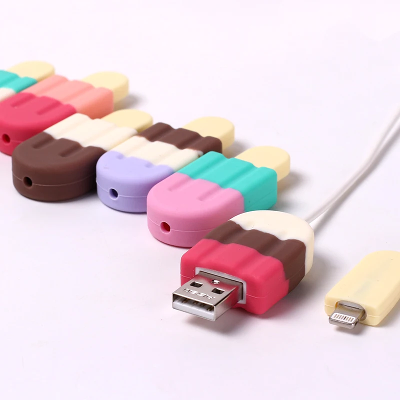 

For iPhone Silicone Ice Cream Popsicle Cute Case Cover Soft Winder Candy Color