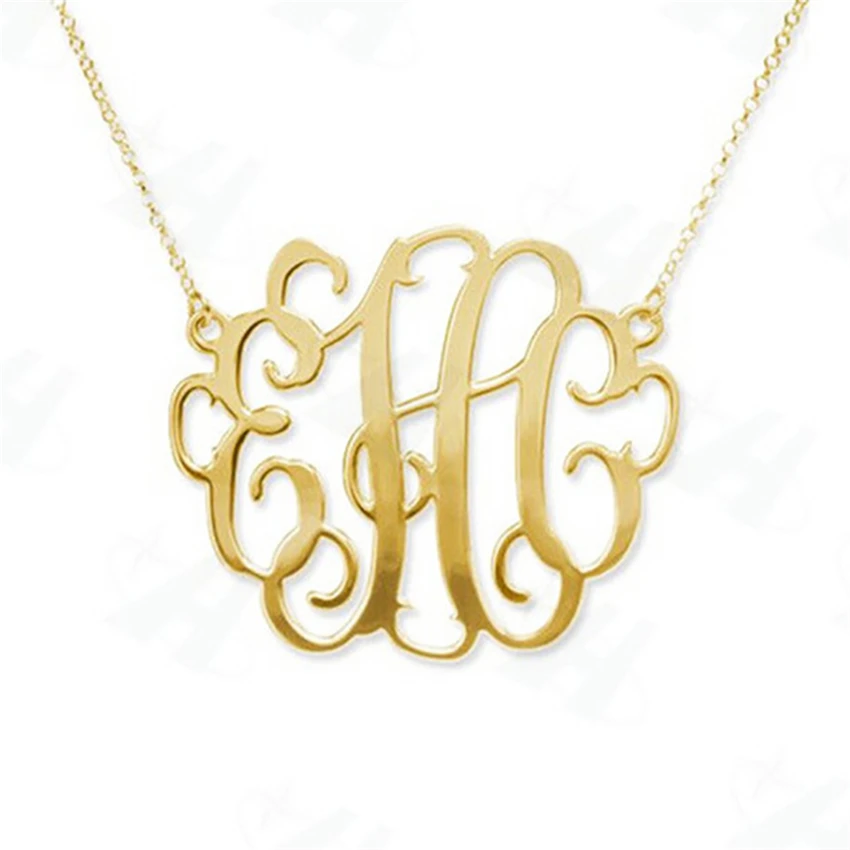 Ожерелье с монограммой на заказ, модное смелое ожерелье с подвеской в виде начальной буквы, золотое ожерелье для женщин, женские ожерелья