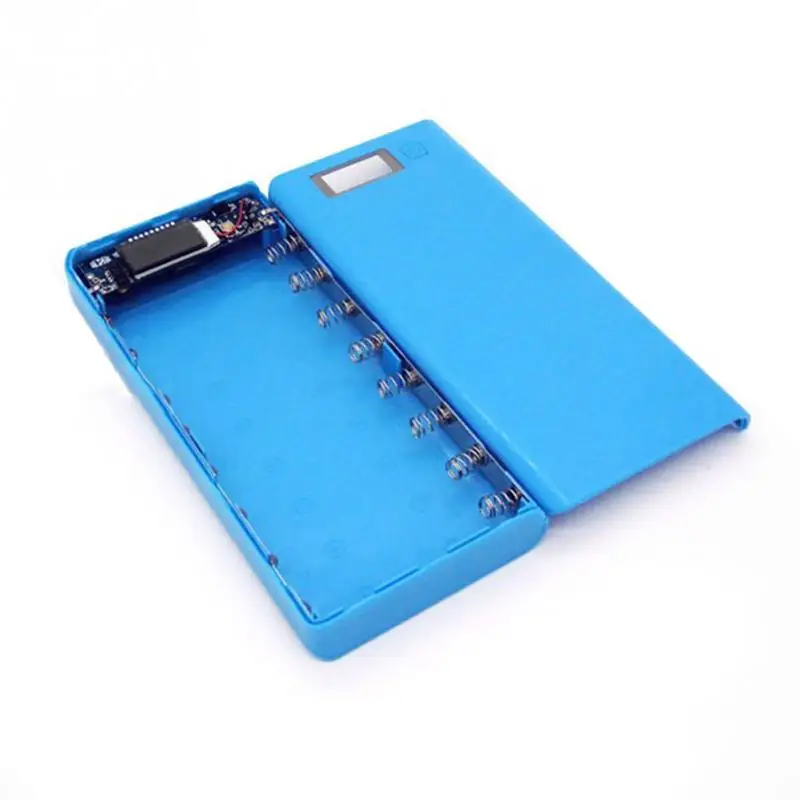 

1A & 2A dual USB outputs Mobile Power bank batterie box 1-8 battery sessions DIY + HD LCD 2 LED lamps 5V 1A/5V 2A 17*8*2.2cm #08