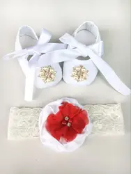 Новый arrivalchristening Корона Детские украшение партии крещение девочек shoesballerina кроватки мягкая подошва Уокер shoess apato Infantil