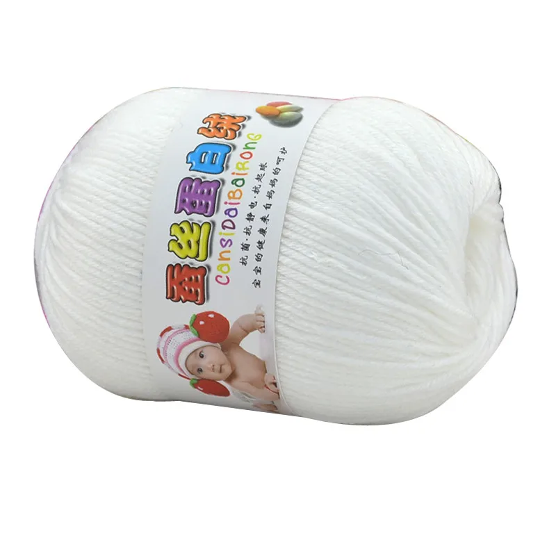 Ручная вязка крючком плетеные шарики Woolcraft 50 г новые мягкие натуральные гладкие Детские кашемировые шелковые шерстяные - Цвет: White