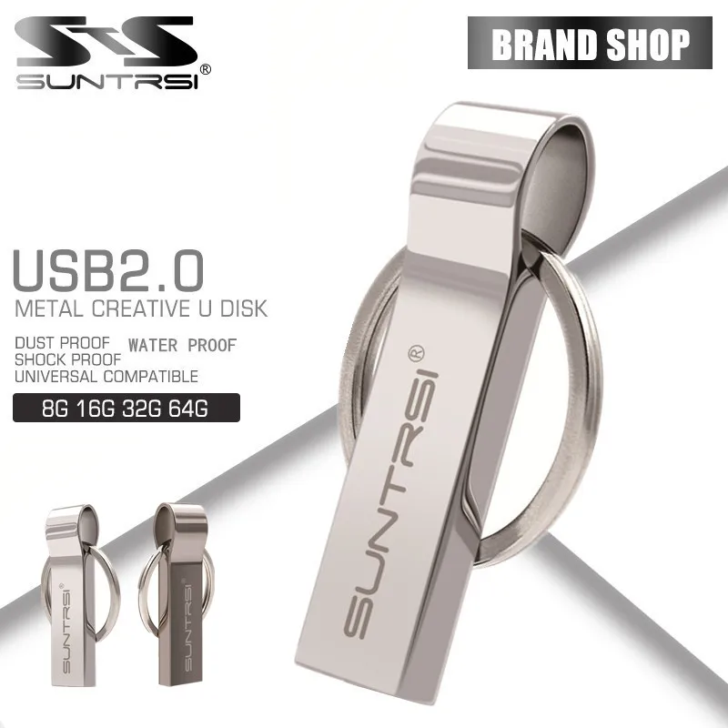 Suntrsi Лидер продаж USB 2.0 Водонепроницаемый Металл USB Flash Drive 64 ГБ Флеш накопитель 32GG