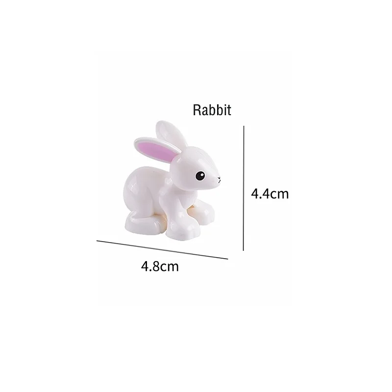 Серия моделей животных, строительный блок, большие кирпичи, модель животного, строительный блок, детская развивающая игрушка, совместимая с блоками Duploe - Цвет: rabbit