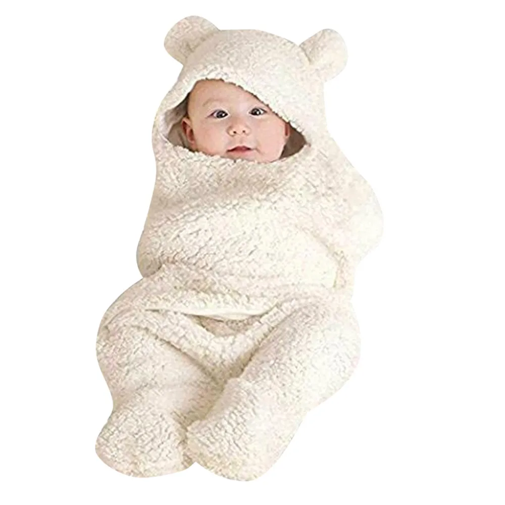 Милое хлопковое белое Ночное платье для новорожденных мальчиков и девочек; однотонное милое одеяло; Детское ночное платье