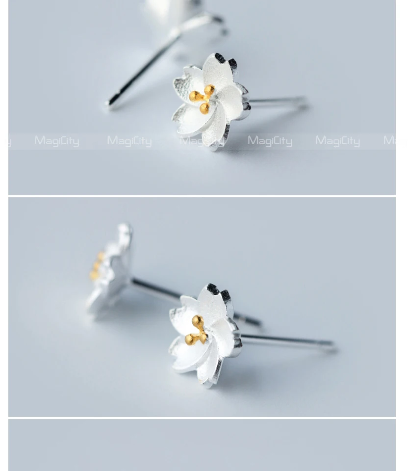 Silver Earings For Girls 925 Delicate Flower Stud Earring Sterling Silver Fashion Women Kids Child Jewelry oorbellen zilver 925 (3)